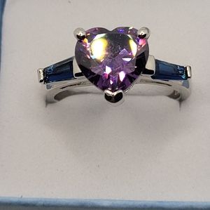 Purple stone and Royal  Blue stone work stackable.Ring size 9
